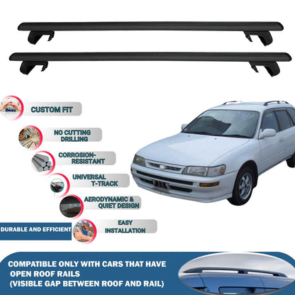 Roof Rack Cross Bars for Toyota Corolla SW 1993-1997 Rail Carrier for Roof Tents 2 Pcs Black