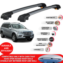 Roof Bar for Mercedes Gl-Class X164 2006-2012 Lockable Roof Rack Cross Bars 2 Pcs Grey