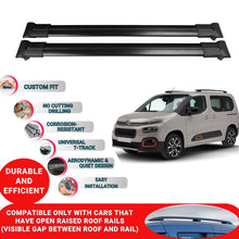 Roof Racks Cross Bars For Citroen Berlingo 3 2019 And Later 2 Pcs Black