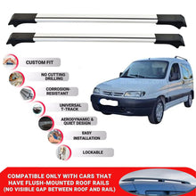 2X Car Roof Rack for Citroen Berlingo M59 1996-2008 Lockable Roof Bars Grey
