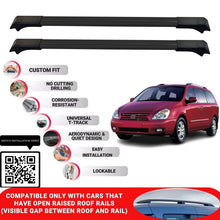 Roof Rack Cross Bars for Kia Carnival Mpv 2006-2014 Lockable Roof Bars 2 Pcs Black