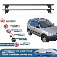 Lockable Roof Rack Cross Bars for Honda Cr-V 1996-2002 | Heavy Duty Rail Carrier 2 Pcs Grey