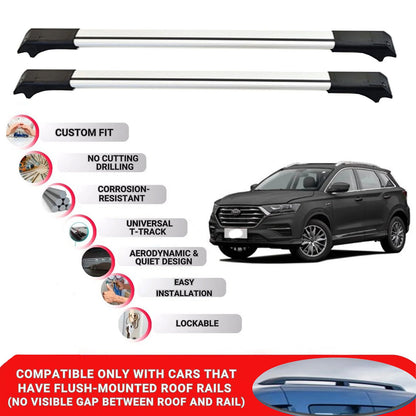 2X Car Roof Rack Cross Bars for Swm G01 2018 Onwards Lockable Roof Bars Grey