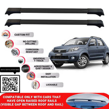 Roof Rack Cross Bars for Daihatsu Terios 2006-2017 Lockable Bars 2 Pcs Black