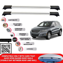 Roof Rack Cross Bars for Vw Tiguan 2007-2016 Lockable Roof Bars 2 Pcs Grey