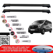 Roof Rack Cross Bars for Renault Trafic 2015-2025 Lockable Roof Bar 2 Pcs Black