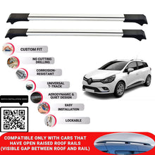 Roof Rack Cross Bars for Renault Clio 4 2013-2020 Lockable Roof Bars 2 Pcs Grey