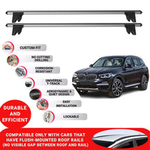 Premium Roof Bars for Bmw X3 G01 2018-2023; Lockable Roof Rack Cross Bars 2 Pcs Grey