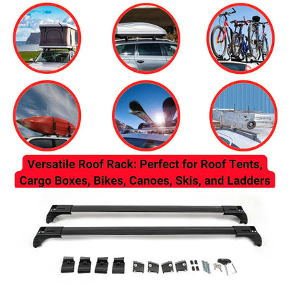 2X Car Roof Bars for Fiat Doblo K9 2022+ Lockable Roof Rack Cross Bars Black