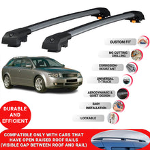 Roof Bar for Audi A4 Avant (B6) 2002-2004 Lockable Roof Rack Cross Bars 2 Pcs Grey