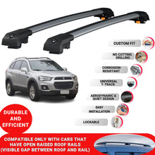 Roof Bar for Holden Captiva 2006-2018 Lockable Roof Rack Cross Bars 2 Pcs Grey