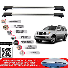 Roof Rack Cross Bars for Nissan Pathfinder R51 2005-2012 Lockable 2 Pcs Grey