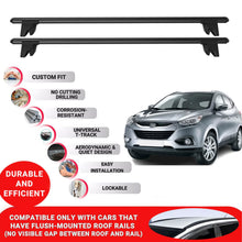 Premium Roof Bars for Hyundai IX35 2010-2015 Lockable Roof Rack Cross Bars 2 Pcs Black