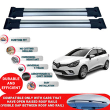 Roof Racks Cross Bars For Clio Sport Tourer Sw 2013-2018 2 Pcs Grey