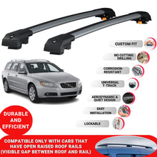 Roof Bar for Volvo XC70 2008-2016 Lockable Roof Rack Cross Bars 2 Pcs Grey