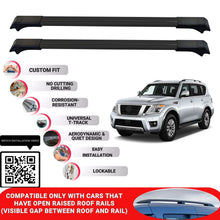 Roof Rack Cross Bars for Nissan Armada 2017+ Lockable Roof Bars 2 Pcs Black