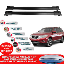 Roof Racks Cross Bars For Nissan Pathfinder R52 2012-2020 2 Pcs Black