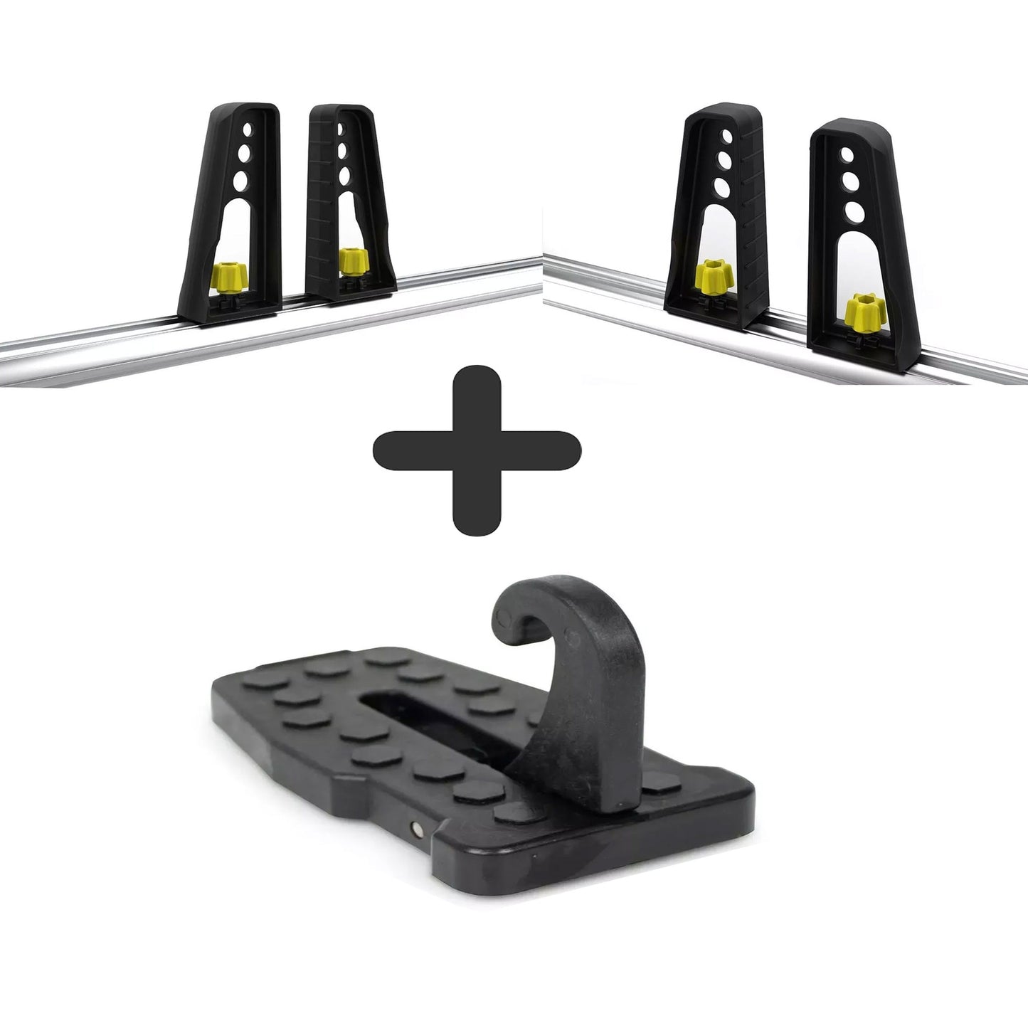 Roof Bar Ladder Rack Set T-Track Compatible + Car Door Step – Supports 125kg