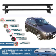 Lockable Roof Rack Cross Bars for Mitsubishi Space Star 1999-2005 | Heavy Duty Rail Carrier 2 Pcs Black