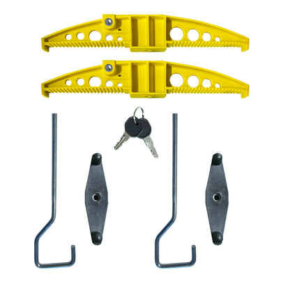 Lockable Ladder Clamp Designed for Roof Rack Cross Bar Placement