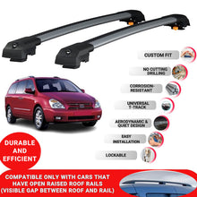 Roof Bar for Kia Grand Carnival VQ 2006-2014 Lockable Roof Rack Cross Bars 2 Pcs Grey