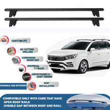 Lockable Roof Rack Cross Bars for Ssangyong Rodius 2012-2019 | Heavy Duty Rail Carrier 2 Pcs Black