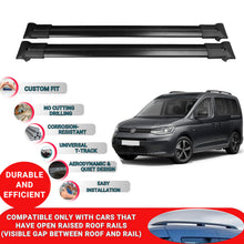 Roof Racks Cross Bars For Vw Caddy 2020-2023 2 Pcs Black