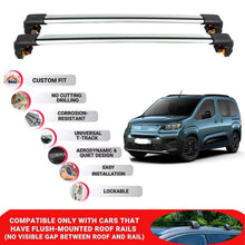 Premium Roof Bars For Fiat Doblo K9 2022 Onwards Roof Rack Cross Bar Secure Grey