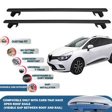 Roof Rack Cross Bars for Renault Clio Sport Tourer Estate 2013-2021 Rail Carrier for Roof Tents 2 Pcs Black