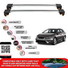 Premium Roof Bars For Seat Leon St Estate 2014-2020 Secure Roof Rack Cross Bar 2 Pcss Grey