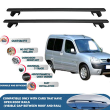 Roof Rack Cross Bars for Peugeot Partner 1996-2008 Rail Carrier for Roof Tents 2 Pcs Black