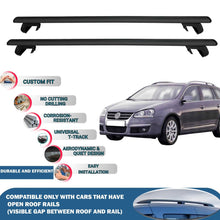 Roof Rack Cross Bars for Volkswagen Golf V Variant 2007-2009 Rail Carrier for Roof Tents 2 Pcs Black
