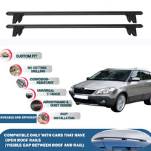 Lockable Roof Rack Cross Bars for Skoda Fabia Scout SW 2009-2014 | Heavy Duty Rail Carrier 2 Pcs Black