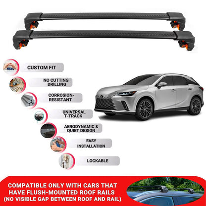 Premium Roof Bars For Lexus RX Series RX350L/450H/450Hl 2023+ Roof Rack Black