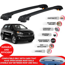 Roof Bar for Ssangyong Korando C200 2010-2019 Lockable Roof Rack Cross Bars 2 Pcs Black