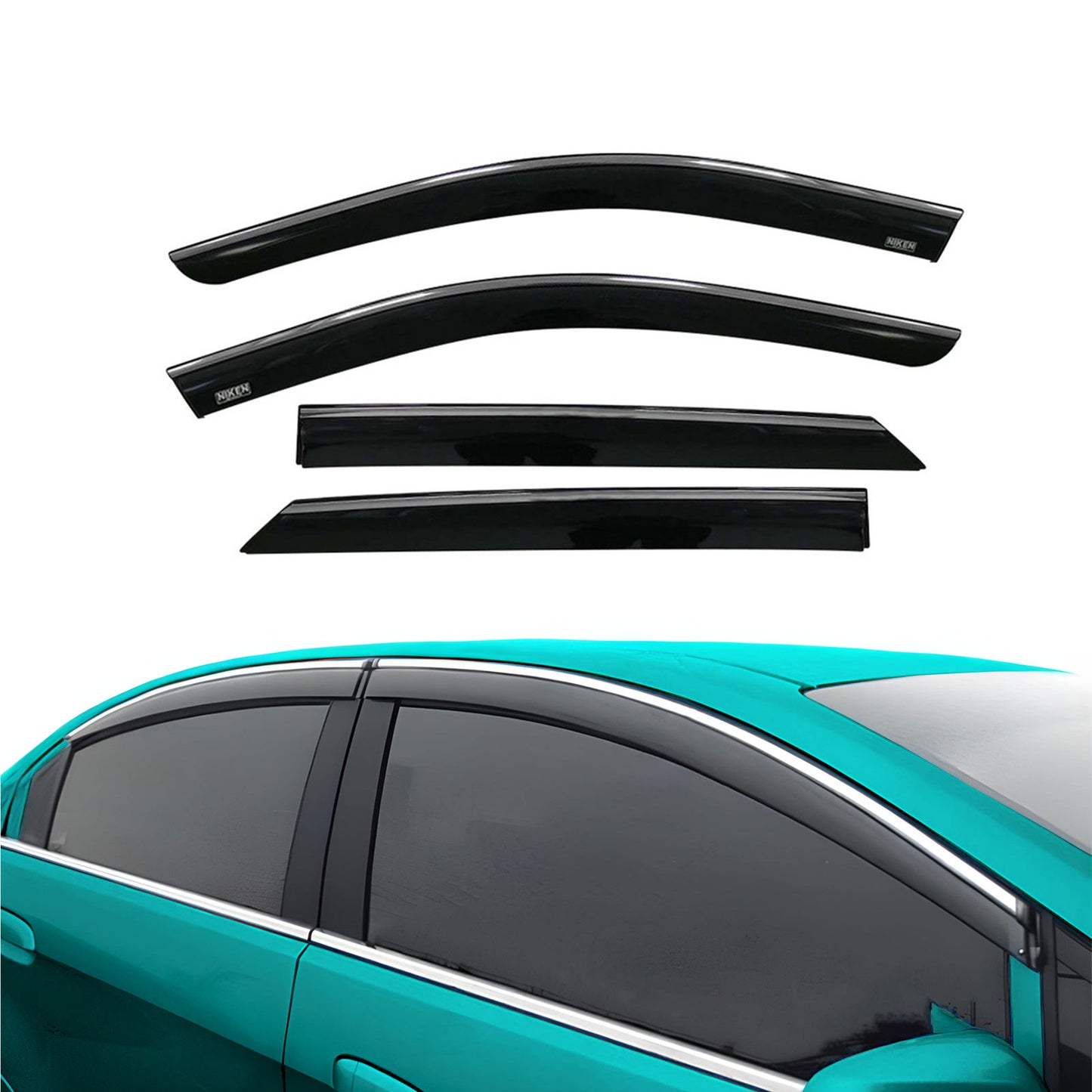 Chrome Car Wind Deflector Set for Hyundaı Ioniq 5 2021 Onwards Rain Guard 4 pcs