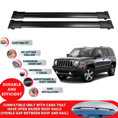 Roof Racks Cross Bars For Jeep Patriot 2007-2017 2 Pcs Black