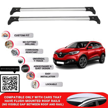 Roof Bars for Renault Kadjar 2015+ Lockable Roof Rack Cross Bars 2 Pcs Grey