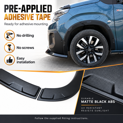 Wheel Arch Trims Fender Flares for Peugeot Partner K9 2018+ Black ABS 8 Pcs Set
