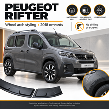 Peugeot Rifter 2018+ Wheel Arch Trims – 8 Piece Matte Black ABS Set