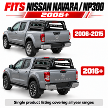 Nissan Navara NP300 2006 on bed rack, black steel tent roll bar - view 2