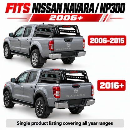 Nissan Navara NP300 2006 on bed rack, black steel tent roll bar - view 2