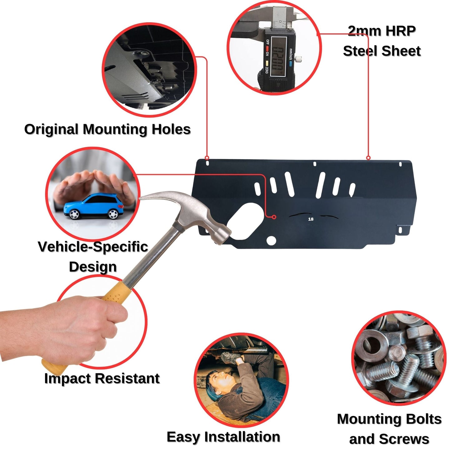 Steel Engine Guard for Citroen C3 Aircross 2017-2024 Undertray Skid Plate