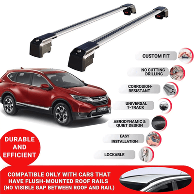 Roof Bars Rack for Honda C-RV 2020-2025 Lockable Rail Carrier Grey