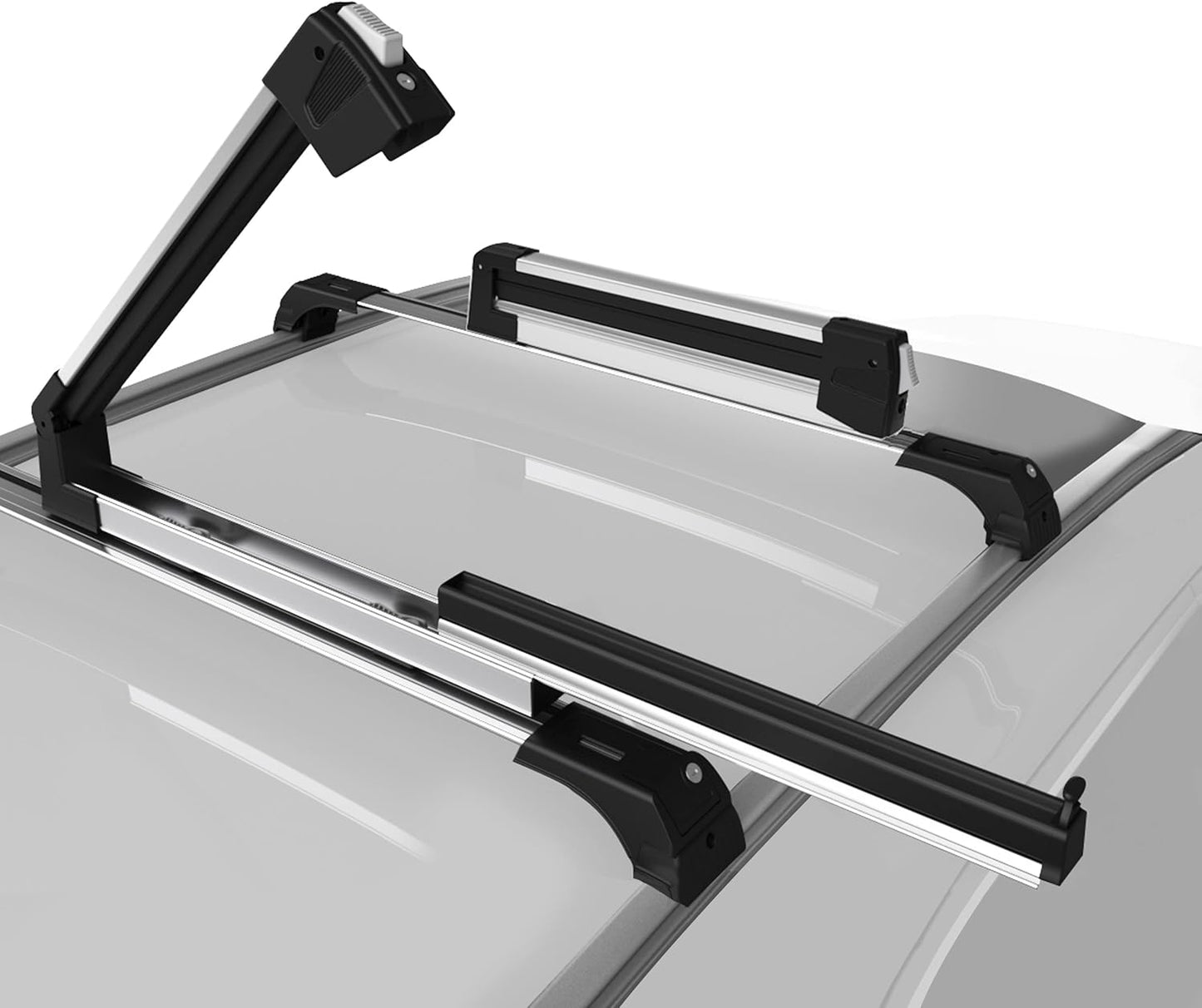 Premium Sliding Ski & Snowboard Roof Rack 90cm Universal 4 Skis/2 Boards Grey