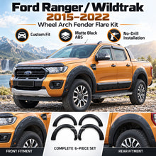 Wheel Arch Trims for Ford Ranger Wildtrak 2015-2022 6pc Black ABS Kit