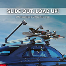 Premium Sliding Ski & Snowboard Roof Rack 90cm Universal 4 Skis/2 Boards Grey