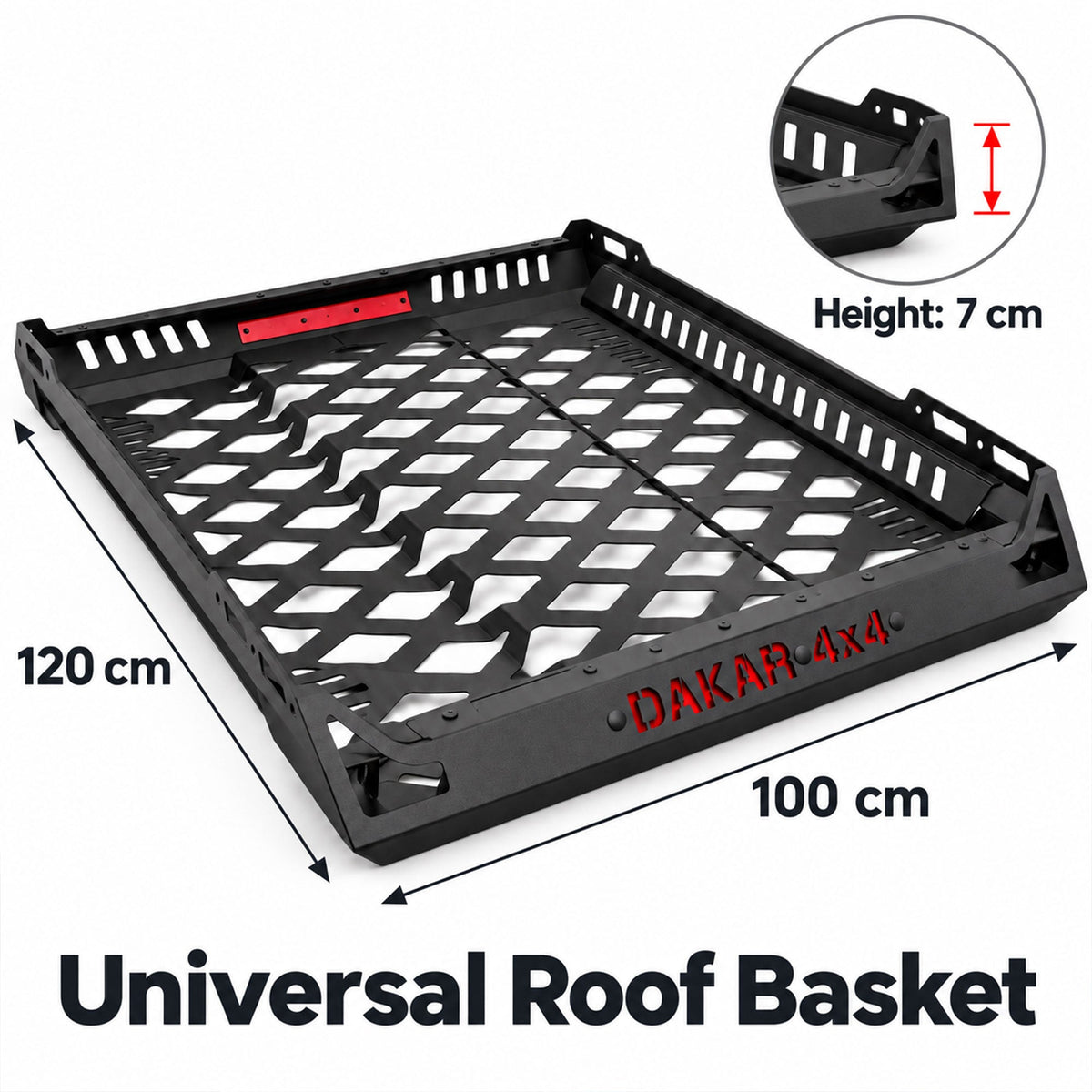 Mitsubishi L200 roof rack basket, 120 x 100 cm black steel - view 3