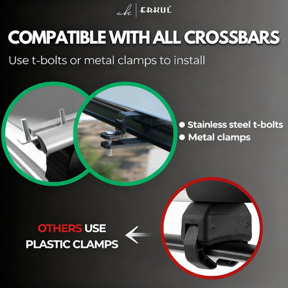 Premium Sliding Ski & Snowboard Roof Rack 90cm Universal 4 Skis/2 Boards Black