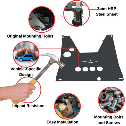 Steel Under Engine Cover for Citroen Nemo 2008-2017: Skid Plate Undertray